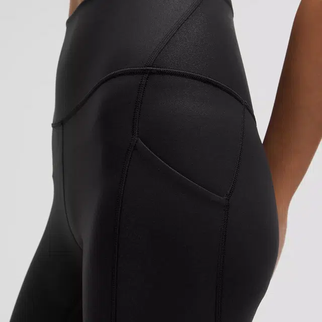 lululemon AlignNulu High-Rise Pant Shimmer 25" Luxe Shine Foil Print Black
