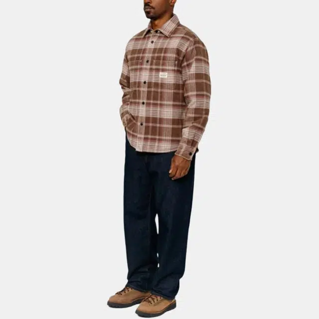Stussy FW24 HEAVY WASHED PLAID SHIRT logo