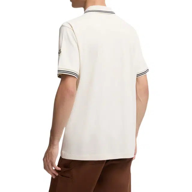 Moncler FW25 Embroidered Logo Cotton Piquet Polo Shirt Polo