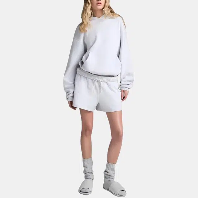 SKIMS COTTON FLEECE CLASSIC HOODIE LIGHT HEATHER GREY