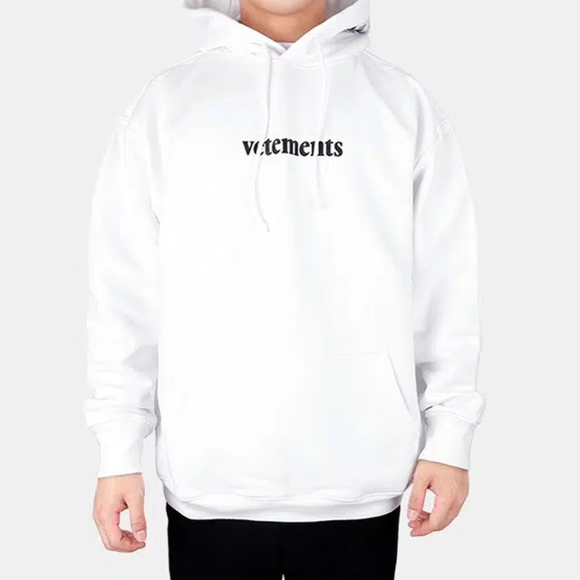 Vetements Logo Hoodie White