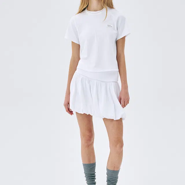 MARDI MERCREDI SS25 VOLUME MINI SKIRT_WHITE
