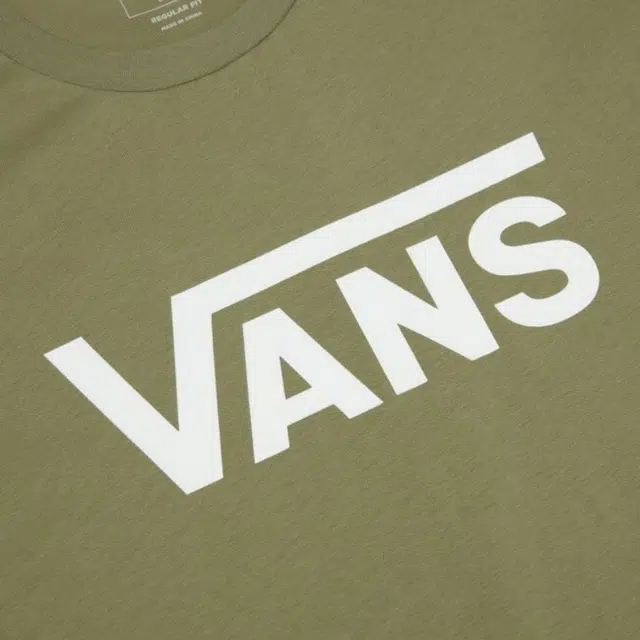 Vans Letter Print Crew Neck T-Shirt Green