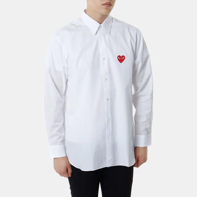 CDG Play Red Emblem Button Down