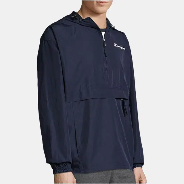 Champion Logo Half-Zip Hoodie Navy