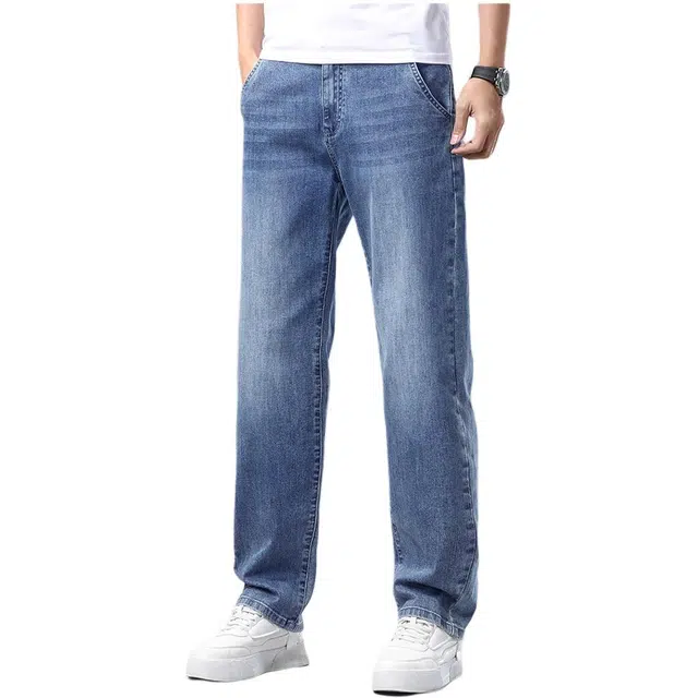 金盾 长裤休闲百搭商务弹力直筒宽松牛仔裤 男款