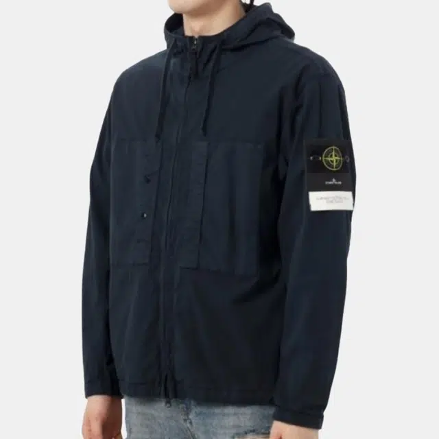 Stone Island Navy Hooded Zip Jacket
