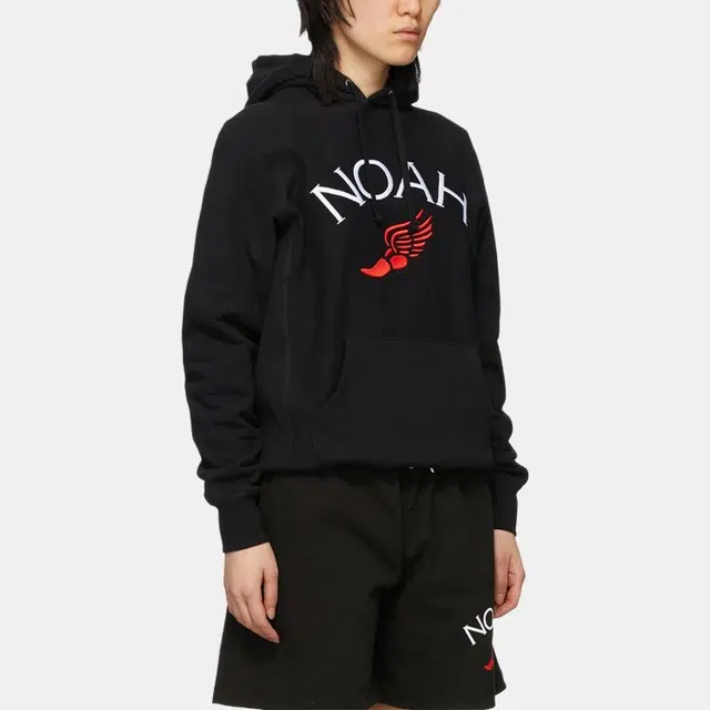 NOAH Winged Foot Embroidered Hoodie Logo