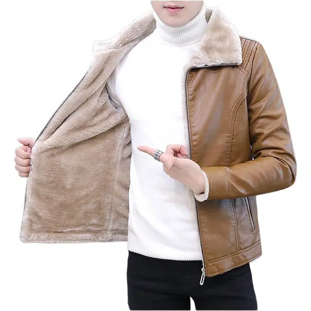 太子龍 冬季厚修身韩版帅气潮流外套皮衣 男款