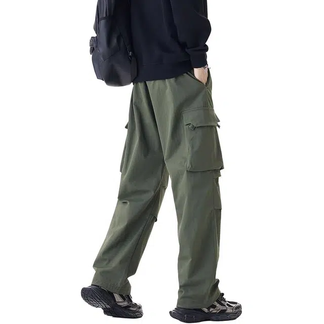 希越 春秋季 美式潮牌松直筒高级感痞帅户外工装休闲裤 男款