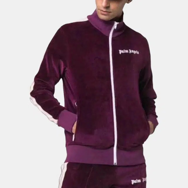 Palm Angels Velvet Logo Jacket Purple