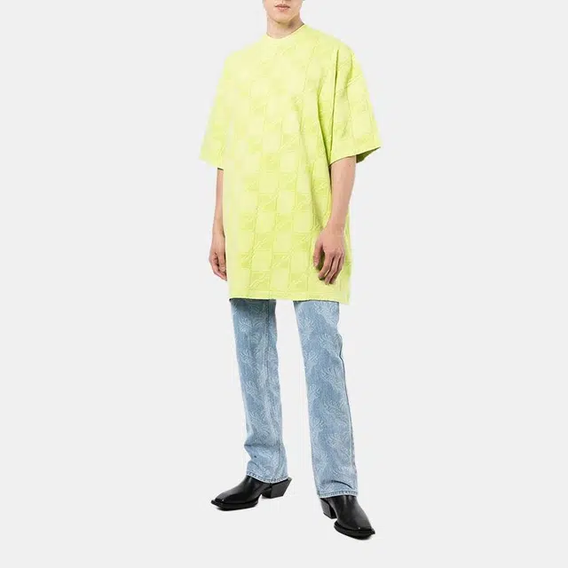 WE11DONE FW21 Paisley Print Jeans Blue