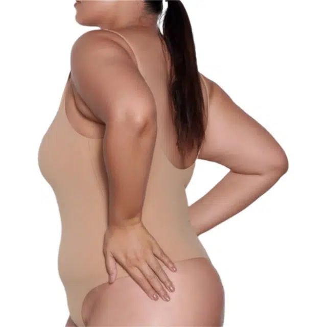 SKIMS FITS EVERYBODY SQUARE NECK BODYSUIT OCHRE