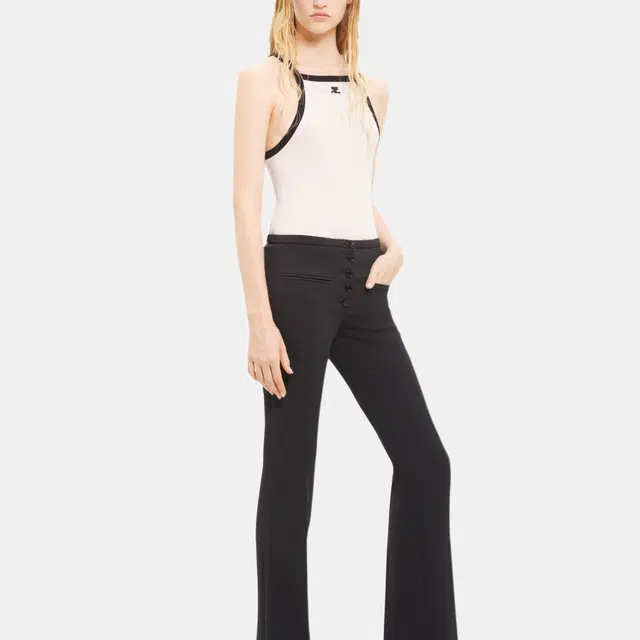 COURREGES SS24 BUCKLE CONTRAST TANK TOP Lime Stone