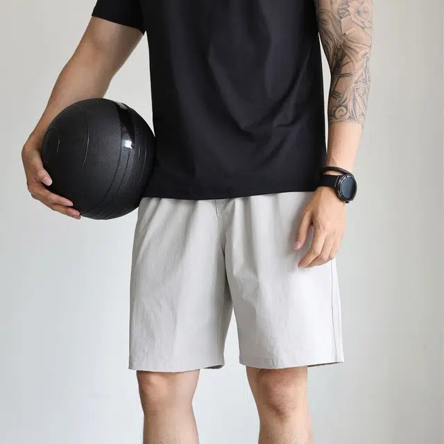 余闲 纯色百搭简约速干休闲短裤 男女同款