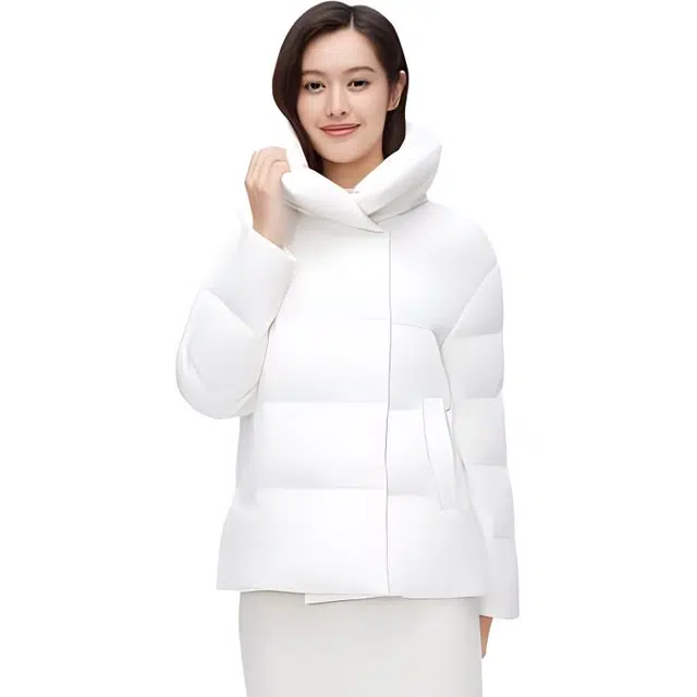 波司登 纯色翻领拉链羽绒服外套 女款 