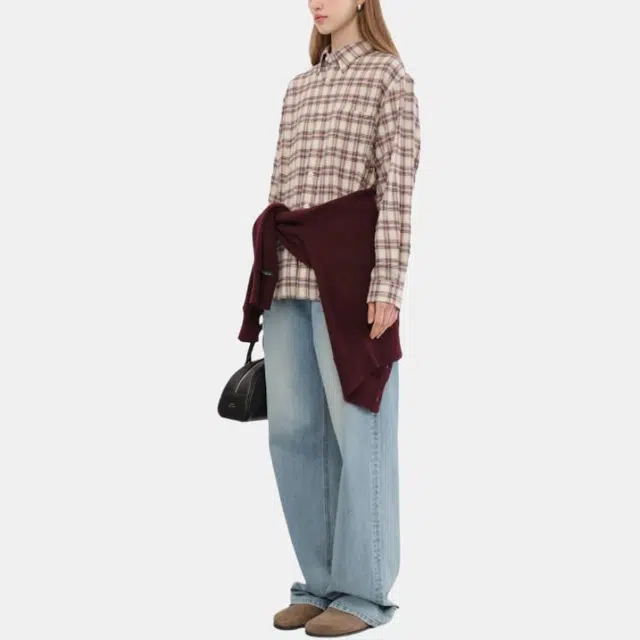 Dunst UNISEX CHECK FLANNEL SHIRT SOFT PINK