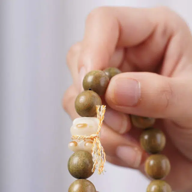 爵倾 搭配菩提小猫#好运 绿檀 手串 男女同款情侣款