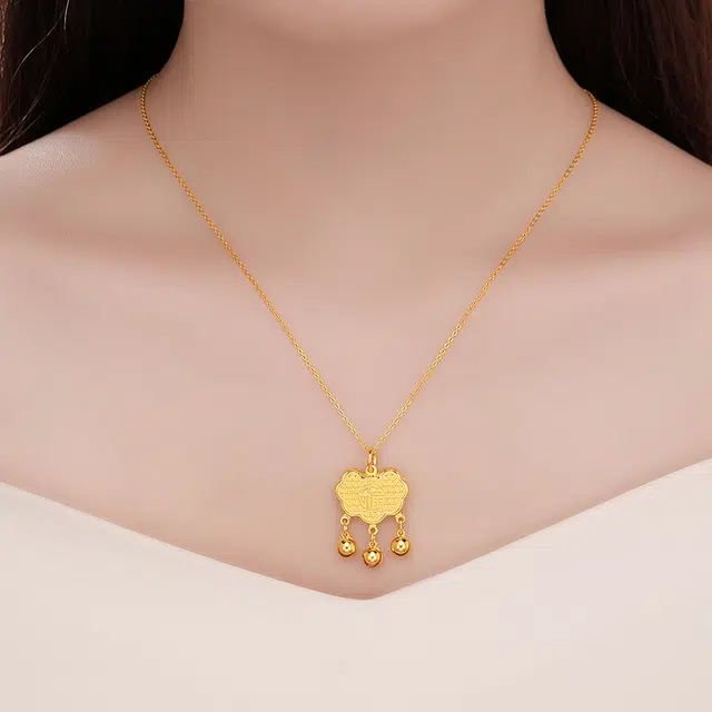潮宏基 宝护-福牌 足金 计价金 吊坠 女款