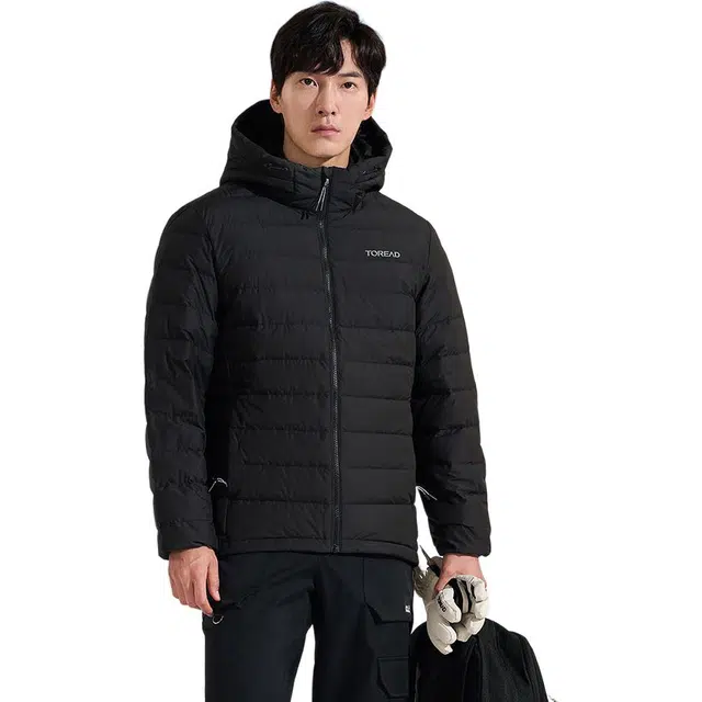 探路者 舒适透气保暖防风羽绒服 男款 黑色
