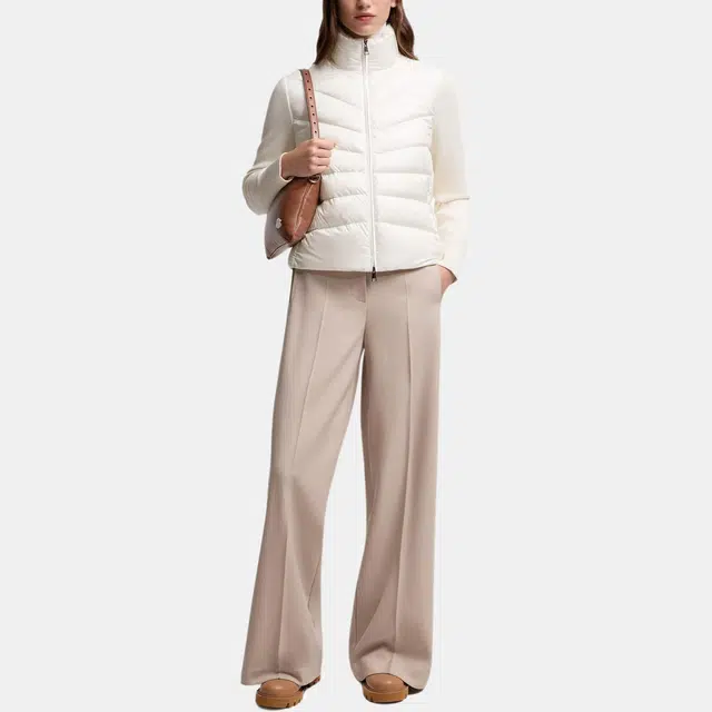 Moncler Padded Wool Cardigan Logo