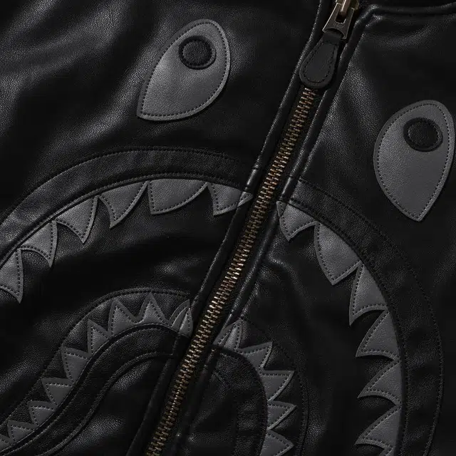 A Bathing Ape FW25 Shark Leather Flight Jacket