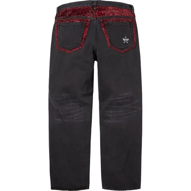 Supreme FW25 Leopard Faux Fur Loose Fit Jean