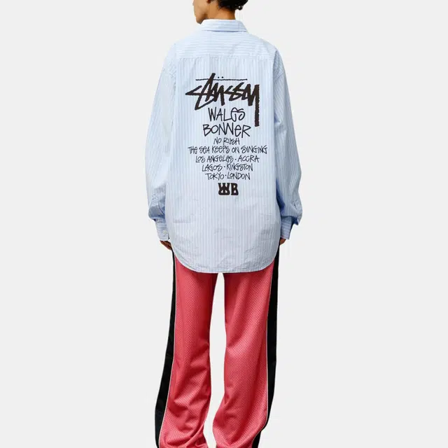 Stussy Wales Bonner FW25 POPLIN SHIRT logo
