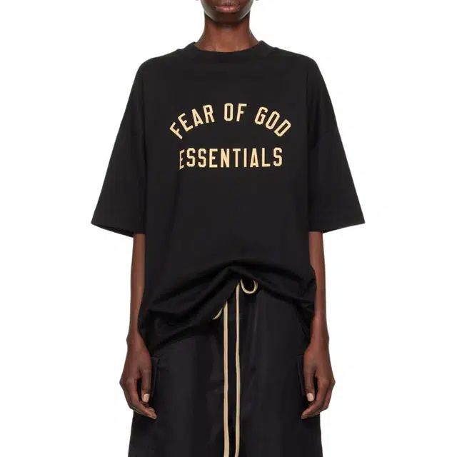 Fear of God Essentials Fall24 BACK TO SCHOOL Jersey Crewneck Tee LogoT BLACK