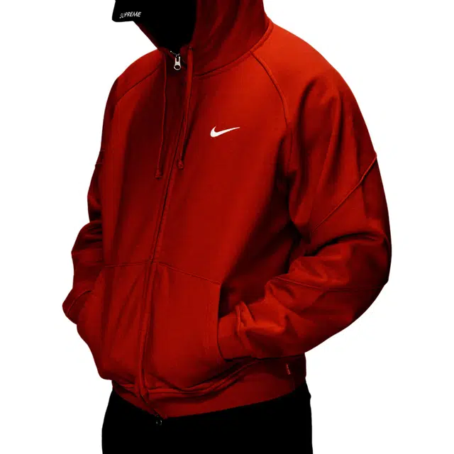 Supreme x Nike SS25 WEEK4 Zip Up Hooded Sweatshirt logo
