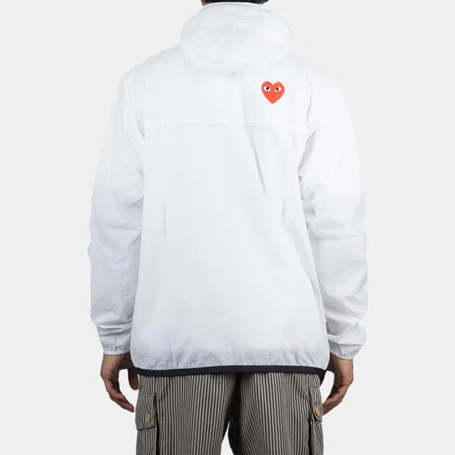 CDG Play x K-Way Zip Jacket White