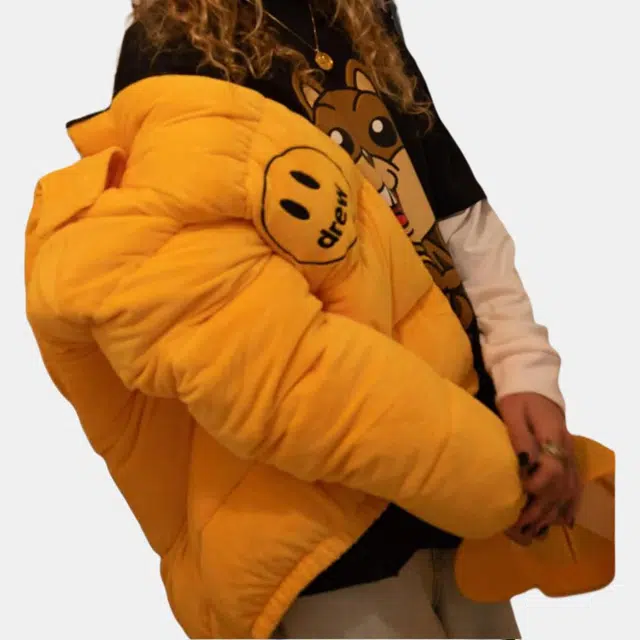 Drew House Quilted Smiley Hoodie Yellow