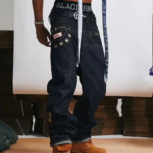 GLACIERBOY SS24 RAW DENIM BAGGY JEANSBaggy