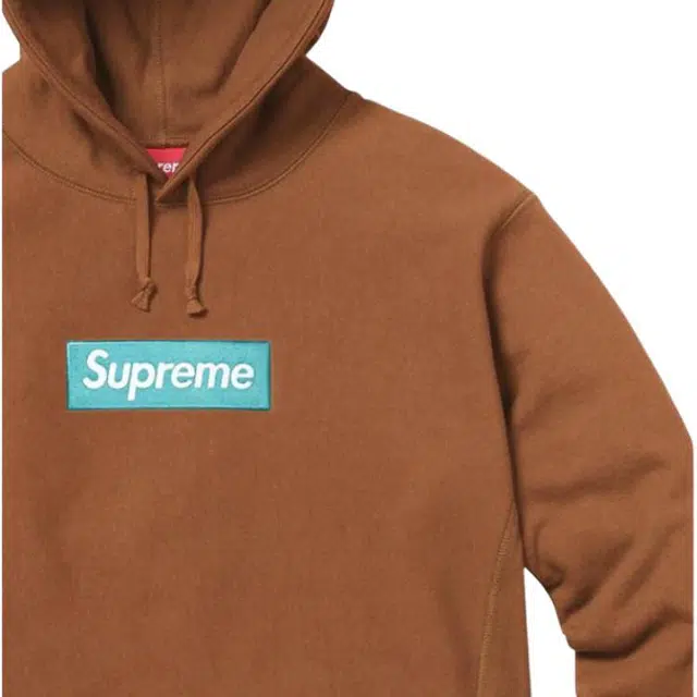 Supreme FW17 Box Logo Hooded Sweatshirt Brown Logo