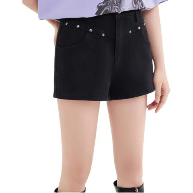 三福 拉链通勤休闲牛仔短裤 女款