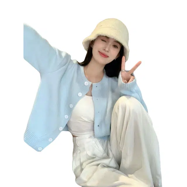 望莱仕 时尚适中合身长袖针织衫 女款