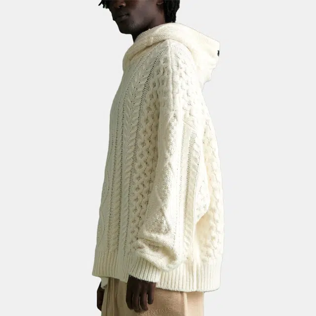 Fear of God Essentials Cable Knit Hoodie Cloud Dancer