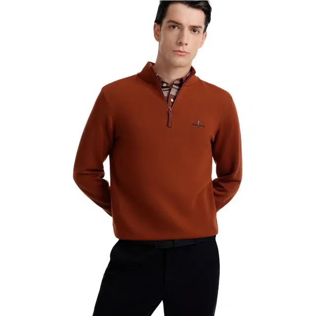 比音勒芬 【双面黄金】秋冬休闲亲肤立领毛衣 男款