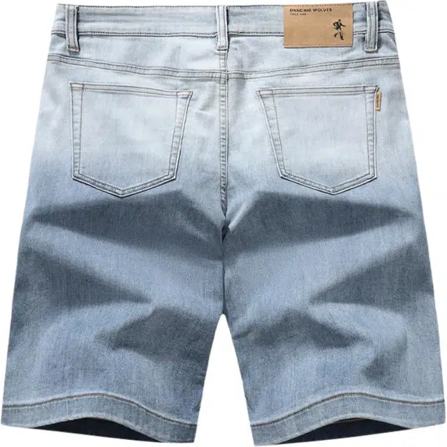 与狼共舞 零压时尚五分裤子中腰牛仔短裤 男款