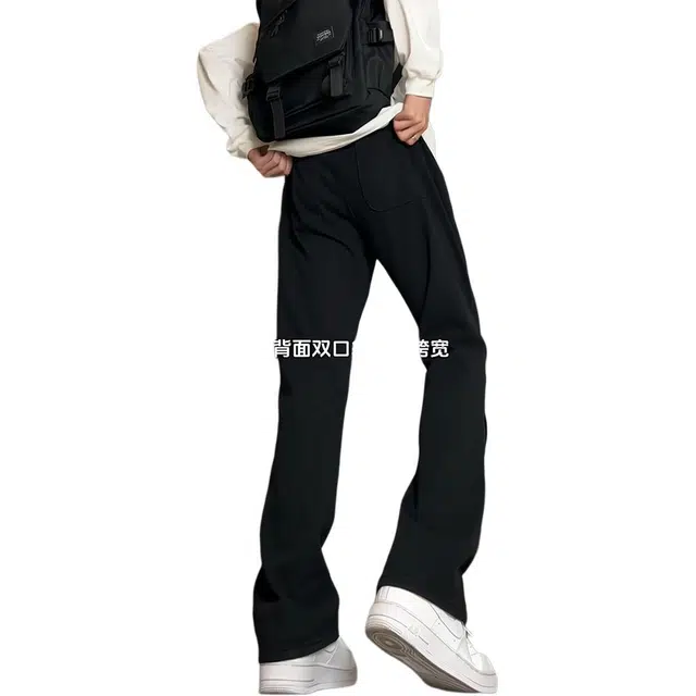 宝米卡 排扣设计感长裤美式高街喇叭裤裤子牛仔裤 男款