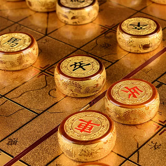 仙作美 国潮九龙雕刻 金丝楠 木作象棋 男女同款情侣款 楠木