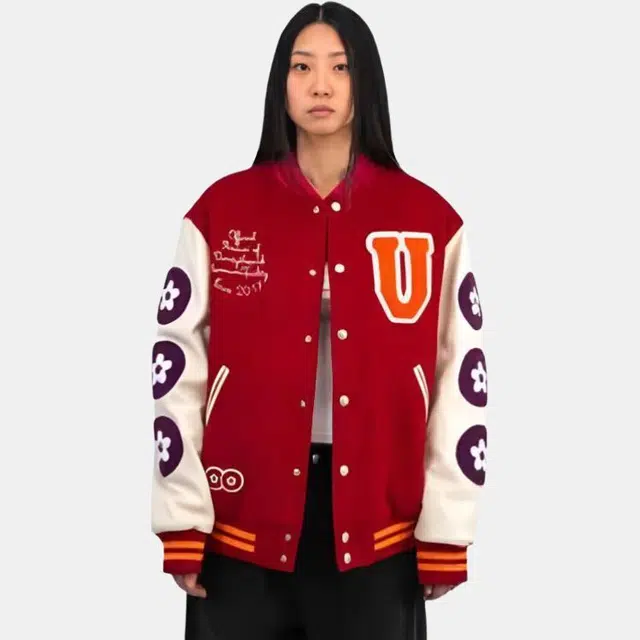 Vandy The Pink Varsity Jacket Red