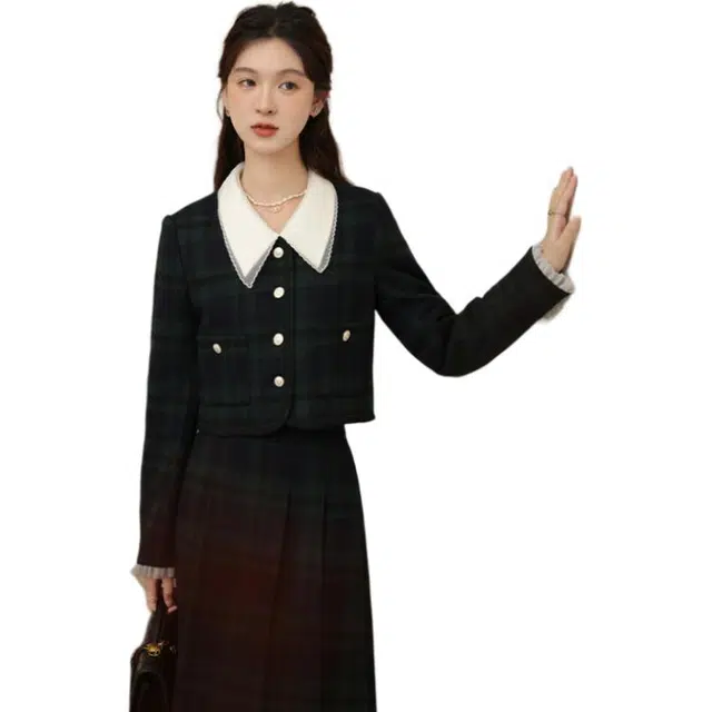 鹿向南 高级感时尚舒适休闲长裙 女款 绿色