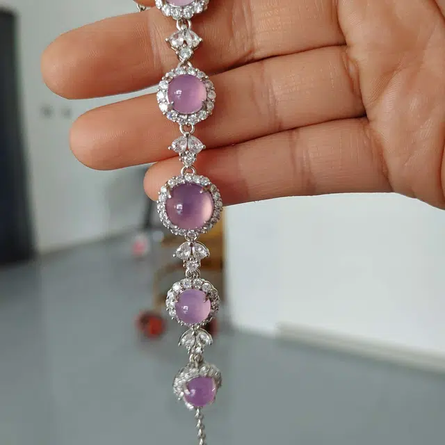 识恩 樱花粉桃花运粉紫爱丽丝多子多福 新中式轻奢高级感国潮复古风＃好运 玉髓 手链 女款