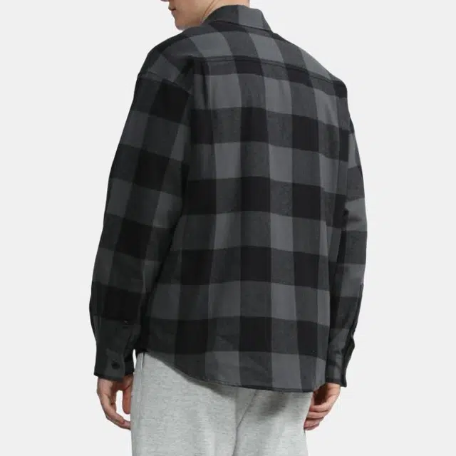 New Era x MLB Plaid Logo Shirt Black