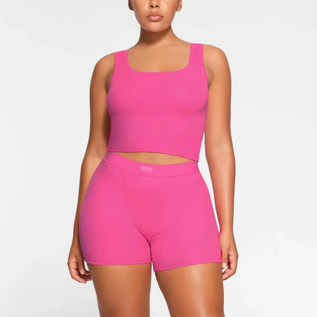 SKIMS COTTON RIB TANK 3-PACK 3 HOT PINK MULTI