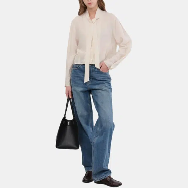 Dunst TIE BLOUSE CREAM