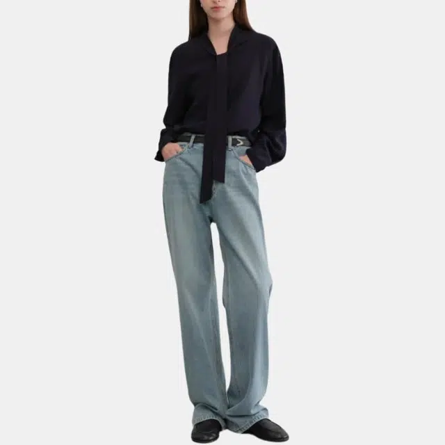 Dunst TIE BLOUSE NAVY