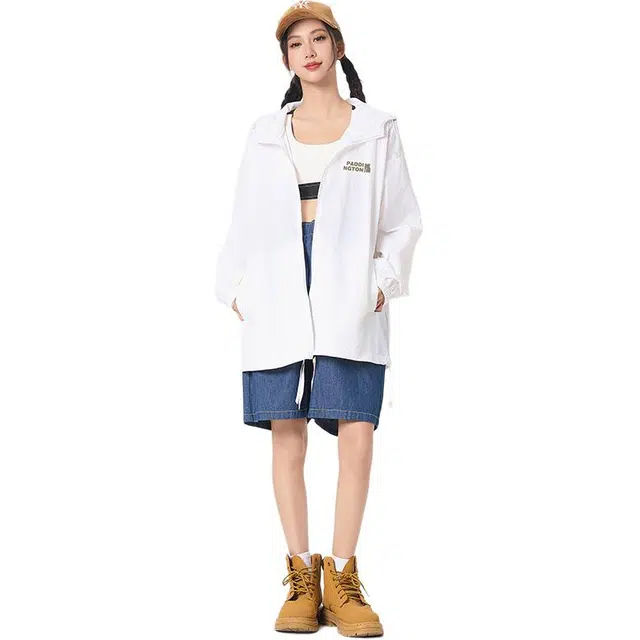 帕丁顿熊 户外防紫外线休闲轻薄速干凉感连帽皮肤衣防晒服 男女同款
