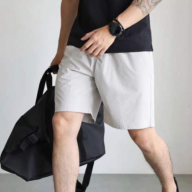 余闲 纯色百搭简约速干休闲短裤 男女同款